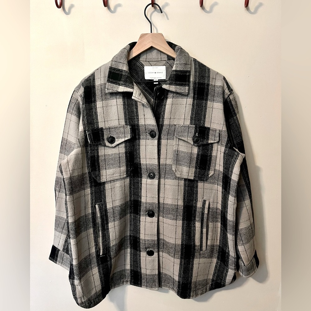 Lucky Brand oversized “wool” look Shacket.
